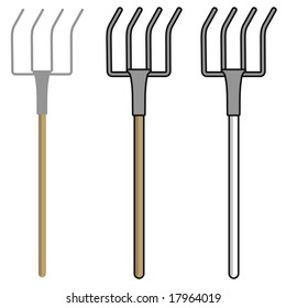 Art Illustration: Three Different Pitch Forks