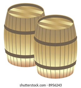 art illustration of two barrels