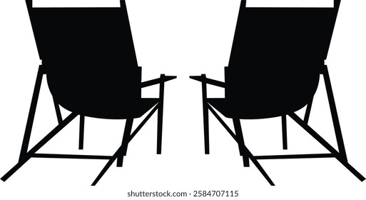 the art illustration of  two beach chairs.