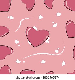 Art And Illustration Valentines Day With Heart For Back Drop, Background, Texture, Seemless Patern