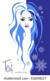 art illustration, vector, new year girl