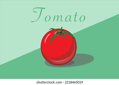 Ilustración artística. Ilustración vectorial. Tomate sobre fondo verde
