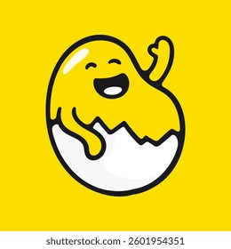 Art Illustration yolk egg character smile