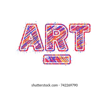 ART. the inscription colored abstraction on white background
