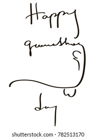 Art inscription Groundhog Day, the silhouette of a marmot muzzle. Color vector illustration for a theme Groundhog Day.