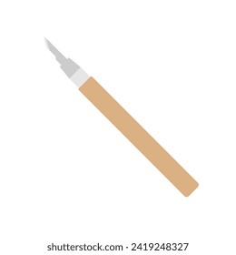 ilustración vectorial de diseño plano con cuchillo de arte o cuchillo de hobby. Ilustración vectorial detallada de manijas y cuchillas de uso público. cortador de papel, tabla de fresas de cortador, cuchillo de artesanía