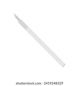 ilustración vectorial de diseño plano con cuchillo de arte o cuchillo de hobby. Ilustración vectorial detallada de manijas y cuchillas de uso público. cortador de papel, tabla de fresas de cortador, cuchillo de artesanía