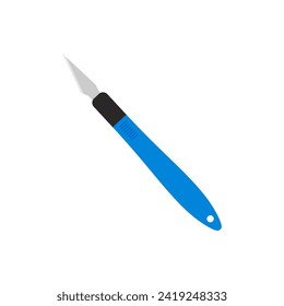art knife or hobby knife flat design vector illustration. Detailed vector illustration of hobby and utility knife handles and blades. paper cutter, cutter breadboard, craft knife