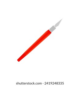 art knife or hobby knife flat design vector illustration. Detailed vector illustration of hobby and utility knife handles and blades. paper cutter, cutter breadboard, craft knife