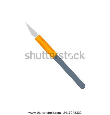art knife or hobby knife flat design vector illustration. Detailed vector illustration of hobby and utility knife handles and blades. paper cutter, cutter breadboard, craft knife