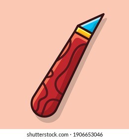 ilustración vectorial de caricatura aislada con cuchillo artístico en estilo plano