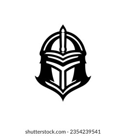 Art Knight Helmet Logo Illustration