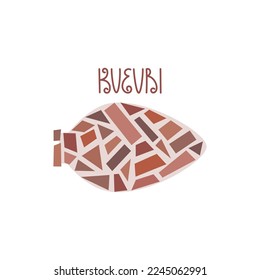 Art Kvevri logo vector illustration. Traditional Georgian clay vessel Qvevri for making wine.