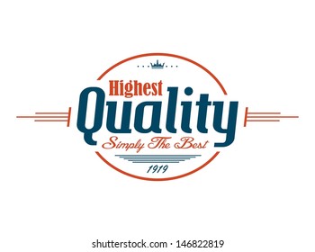 art label vintage theme quality