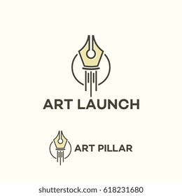 Art Launch Logo template, Art Pillar logo template designs