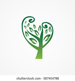 the art leaf and tree icon logo