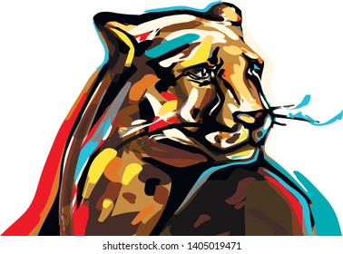 art leopard,many colors, pop art