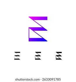 Art letter E set, for your logo abstract design, trendy modern vector illustration 10EPS