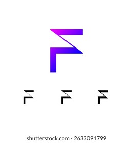 Art letter F set, for your logo abstract design, trendy modern vector illustration 10EPS