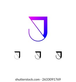 Art letter J set, for your logo abstract design, trendy modern vector illustration 10EPS