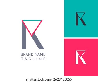 Art letter K set, for your logo abstract design, multi-colored vector illustration 10EPS