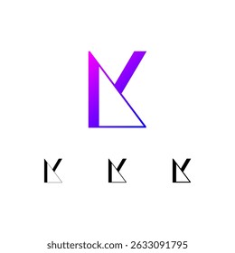 Art letter K set, for your logo abstract design, trendy modern vector illustration 10EPS