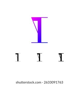 Art letter I set, for your logo abstract design, trendy modern vector illustration 10EPS