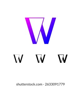 Art letter W set, for your logo abstract design, trendy modern vector illustration 10EPS