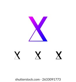 Art letter X set, for your logo abstract design, trendy modern vector illustration 10EPS