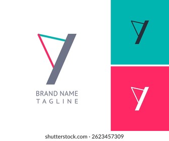Art letter Y set, for your logo abstract design, multi-colored vector illustration 10EPS