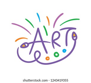 art letters hand drawn colored concept vector