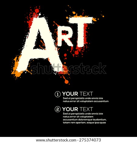 art letters paint splatters template poster stock vector royalty