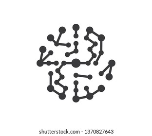 Art line abstract and molecule circle