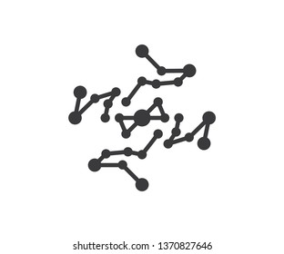 Art line abstract and molecule circle