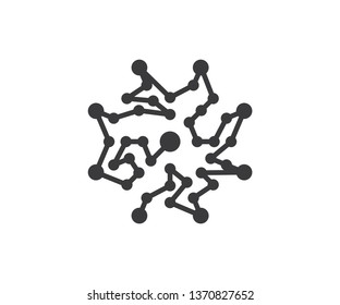 Art line abstract and molecule circle