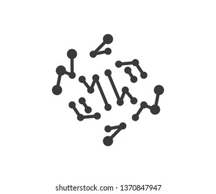 Art line abstract and molecule circle