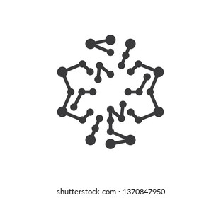 Art line abstract and molecule circle