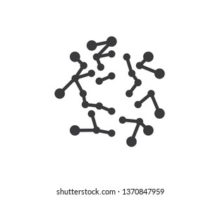 Art line abstract and molecule circle