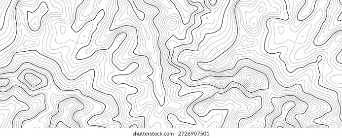 Línea de arte telón de fondo mapa de contorno área oscura territorio moderno radar blanco. Altura geométrica textura de ilustración diferente Vector tecnología de navegación brújula océano Explore efecto de diagrama geográfico.