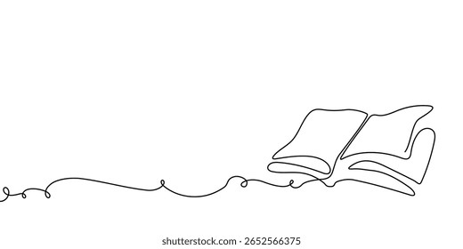 Art line book continuous school open illustration education one read icon. Book line sketch write study research outline paper stack old background bible hand vector library doodle pen drawn.