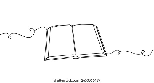 Art line book read school open illustration education one continuous icon. Book line sketch study outline research shelf paper drawn stack old background bible hand vector library doodle pen write.