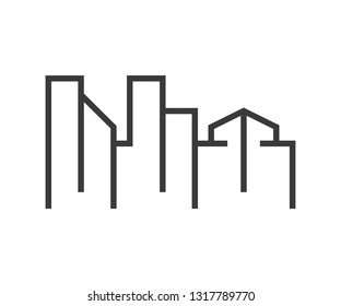 Art line city icon town