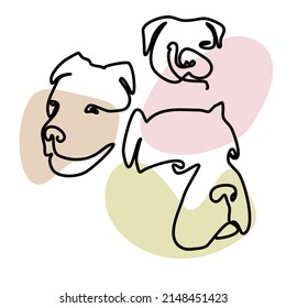 art line design for pitbull dog 