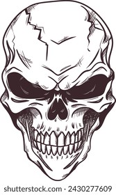 Art line Skull Illustration, Human