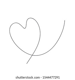 Art line vector black and white illustration. Black line love and heart on a white background for card, poster, tattoo. EPS 10.