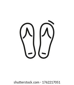 icono vectorial de línea de arte voltear flops sobre fondo blanco