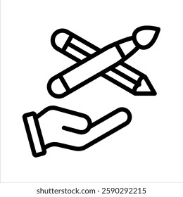 Art Line Vector Illustration On White Background.