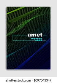 Art linear vector minimalistic trendy brochure design, cover template, geometric halftone gradient. For Banners, Placards, Posters, Flyers. Perfect and unlike, pattern texture.