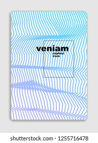 Art linear vector minimalistic trendy brochure design, cover template, geometric halftone gradient. For Banners, Placards, Posters, Flyers. Perfect and unlike, pattern texture.
