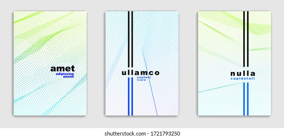 Diseño de folletos de diseño minimalista lineal vectorial, plantillas de portada, degradado geométrico de medio tono. Para Banners, Carteles, Carteles, Volantes. Perfecta y diferente, textura de patrón.
